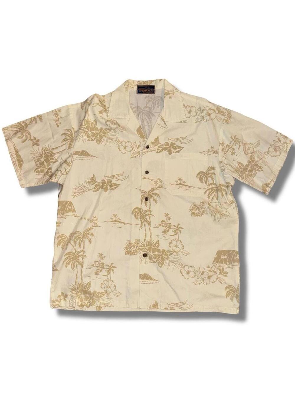 Y2K Torch Clothing Hawaiian shirt with palm trees and flowers - Size XL